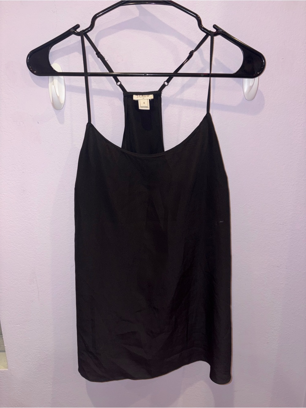 Vintage J Crew Black Racerback Silk Cami Top